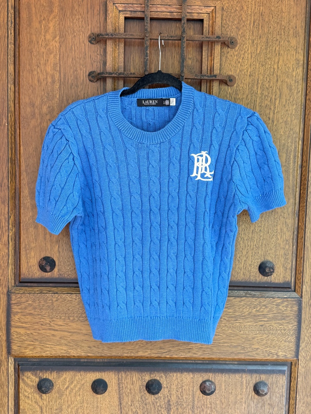 Lauren Ralph Lauren Royal  Blue Cable Knit Crewneck Sweater  Size L